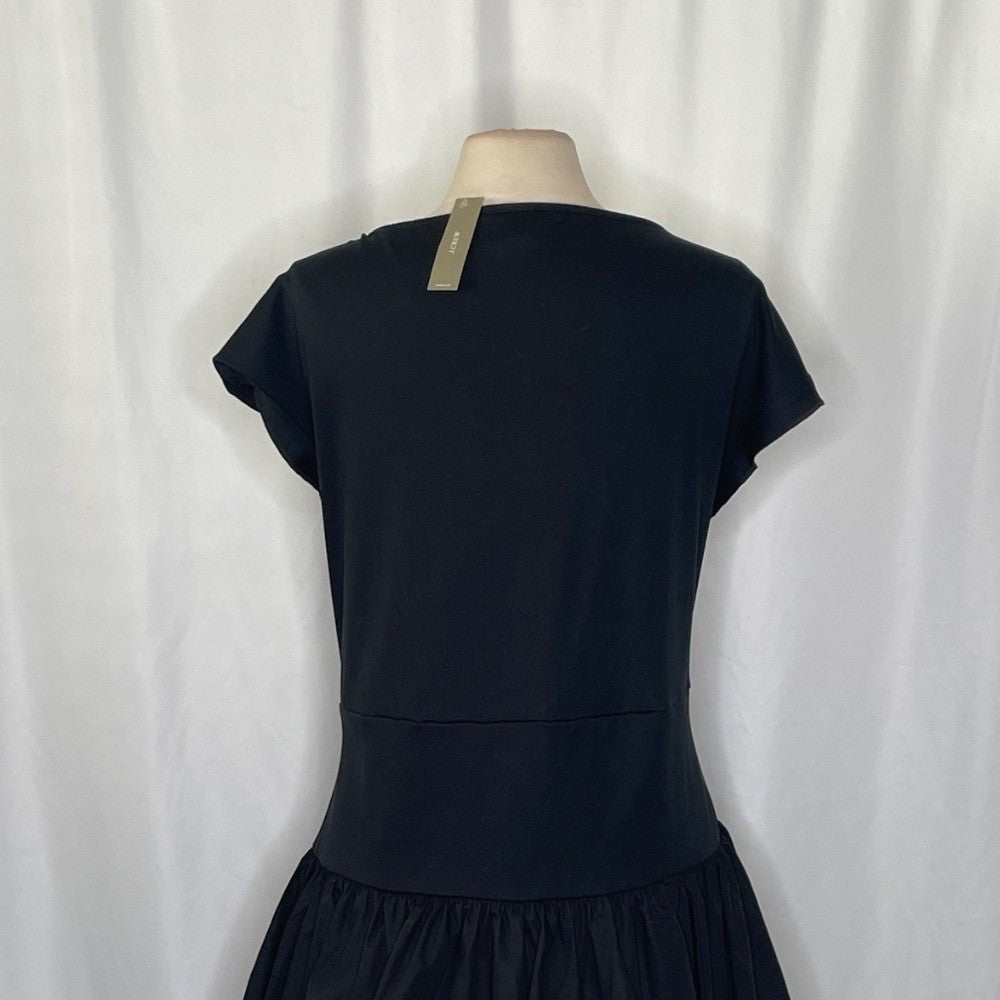 NWT!! J. CREW Bubble-Hem Mixy Dress Solid Black Mini Poplin Bubble Hem Preppy 3X