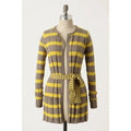 Anthropologie MAPLE Silk Switching Lanes Belted Cardigan Sweater Pleated Large