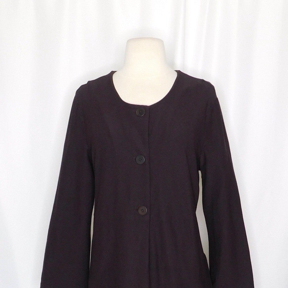 EILEEN FISHER Brown Knit Duster Cardigan Sweater Blazer Lagenlook Small