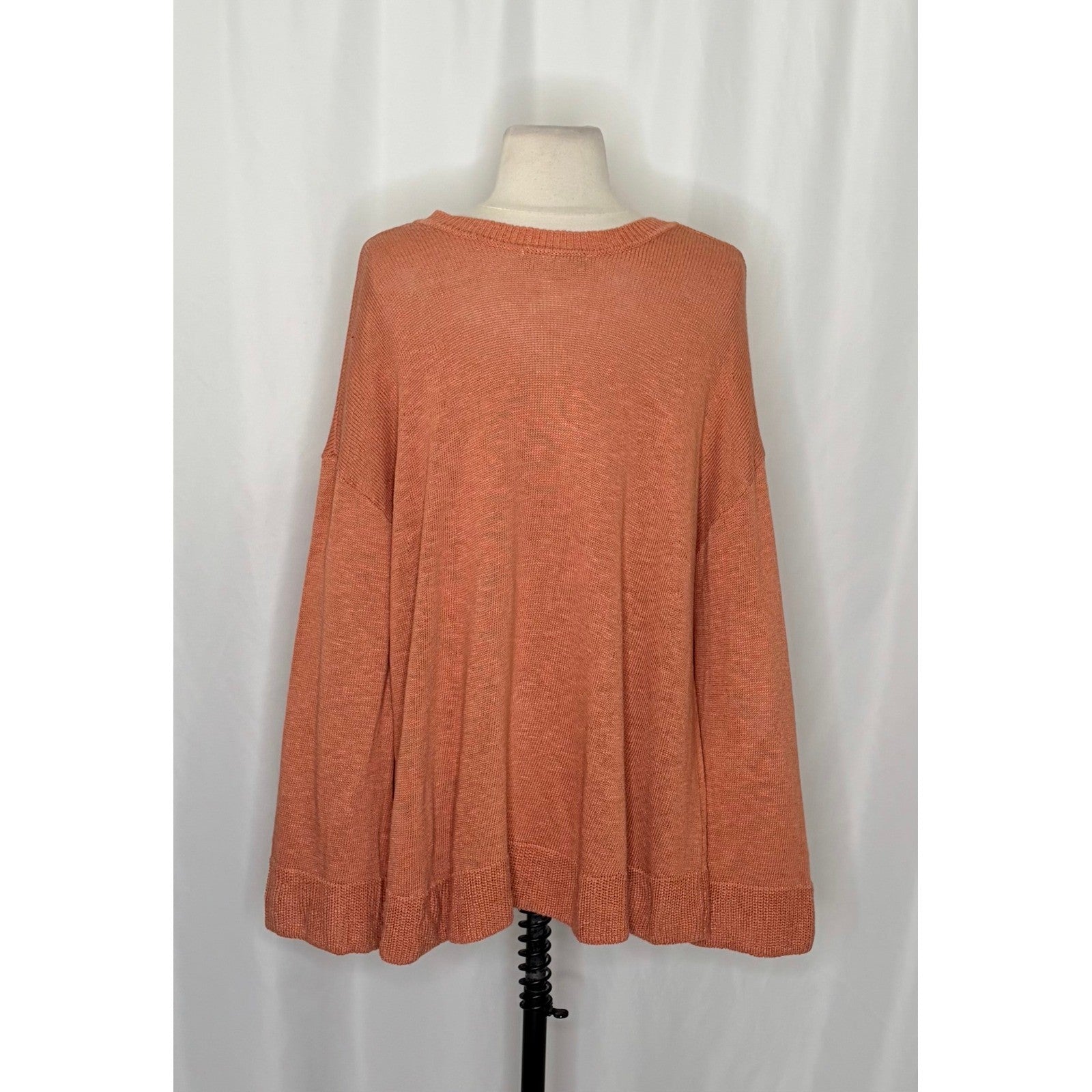 FREE PEOPLE Free-est V Neck Pullover Sweater Orange Knitwear Boho Bohemian Small