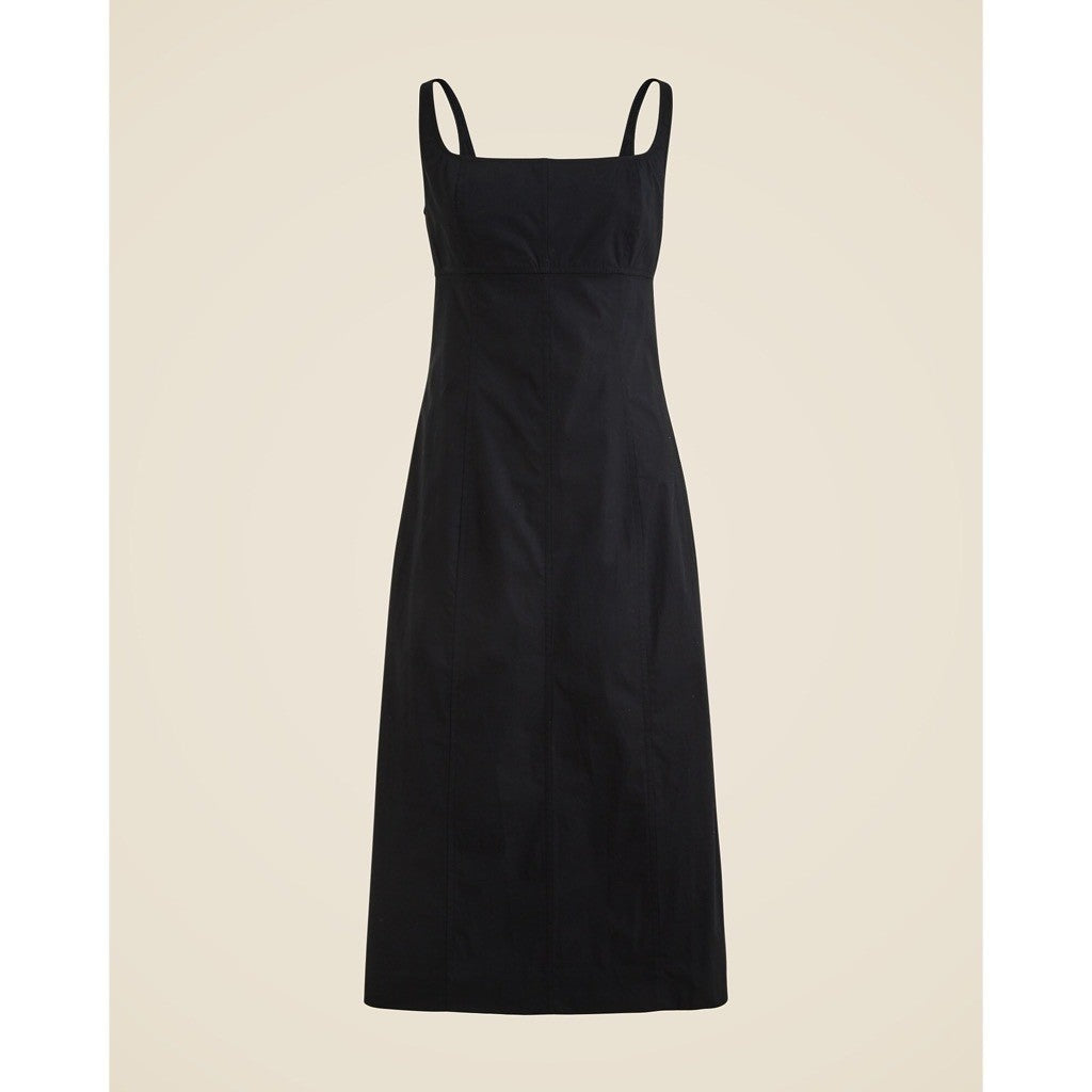 NWT!! J. CREW Squareneck Seamed Midi Little Black Dress Preppy Minimalist 10