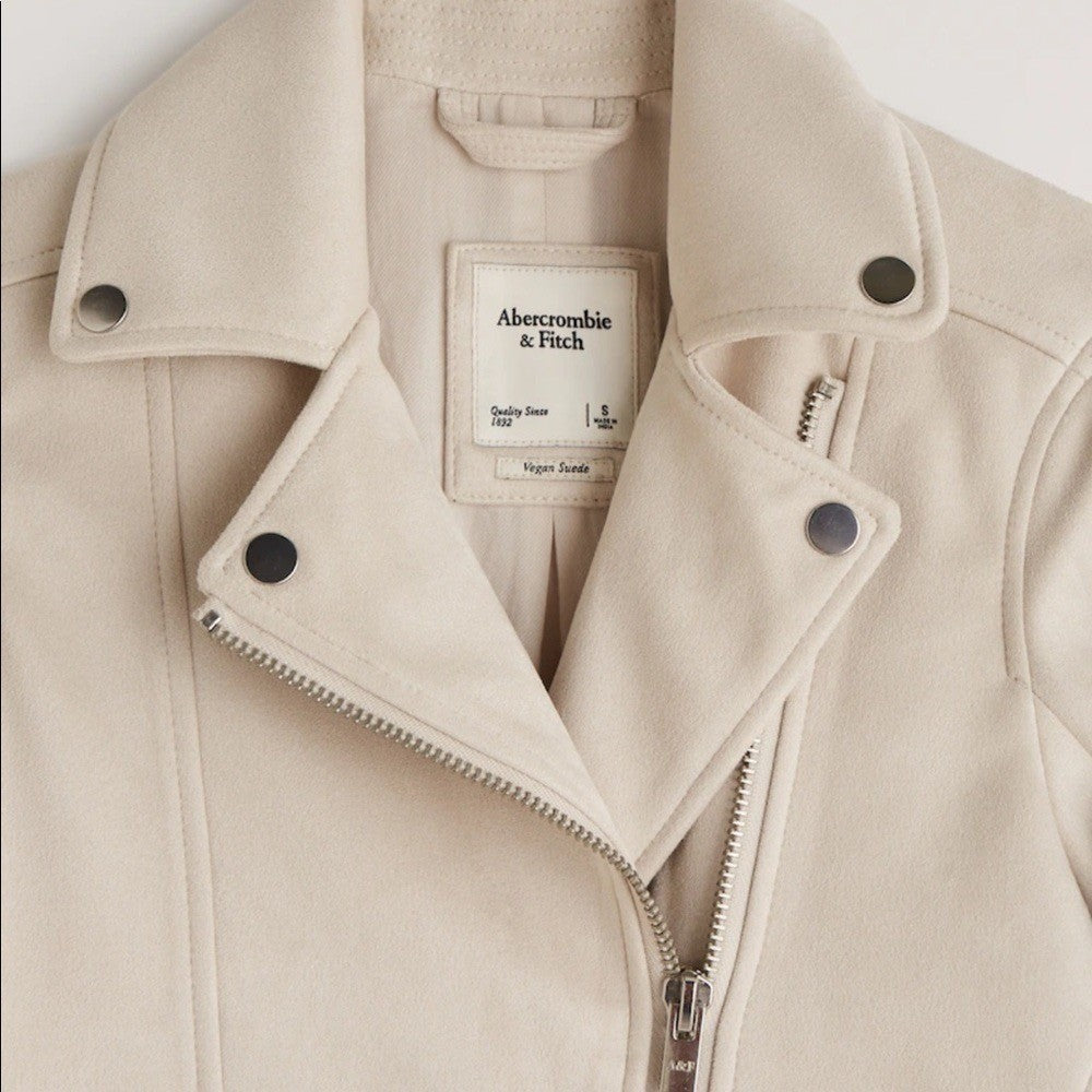 NWT!! ABERCROMBIE & FITCH Vegan Suede Moto Jacket