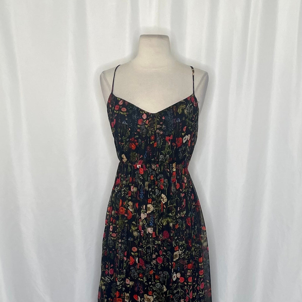 Anthropologie PAYAL JAIN Massima Pleated Floral Maxi Dress Romantic Small