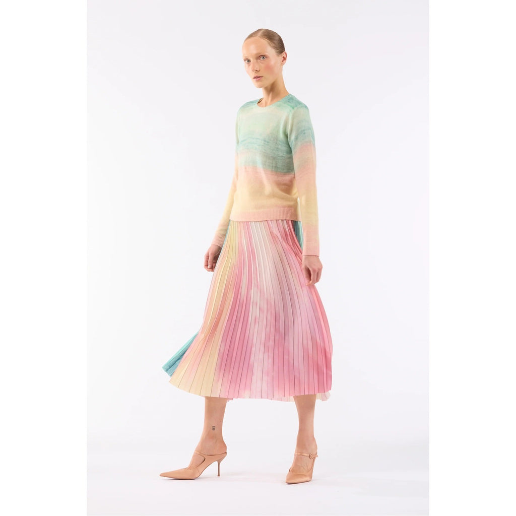 LE SUPERBE Sparkling Surf Jumper Sweater Cashmere Wool Sunset Ombré X-Small