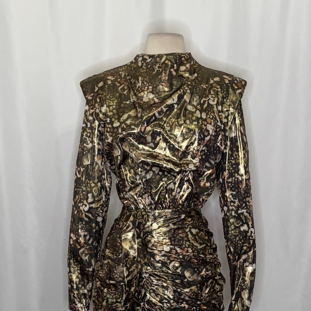 Revolve ALL SAINTS Lilliana Kettu Metallic Mini Dress Allsaints Party Size 4