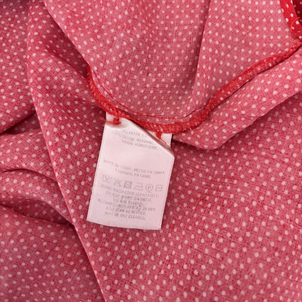 Anthropologie MAEVE Matilda Buttondown Tie Waist Red Polka Dot Swiss Dot Large
