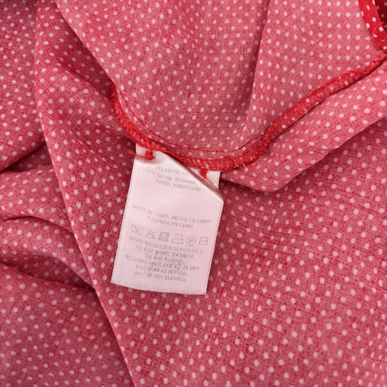 Anthropologie MAEVE Matilda Buttondown Tie Waist Red Polka Dot Swiss Dot Large