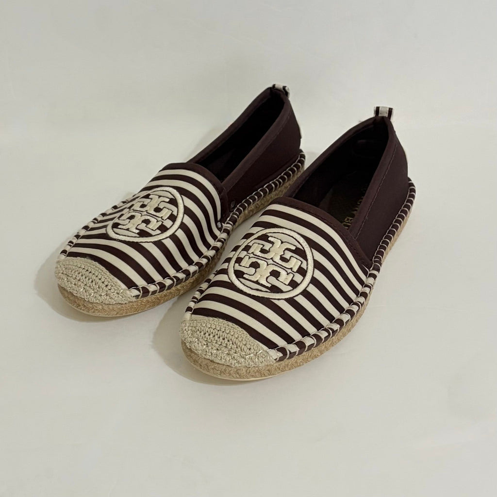 TORY BURCH x Sea Star Beachwear Espadrilles Brown Striped Shoes Size 10