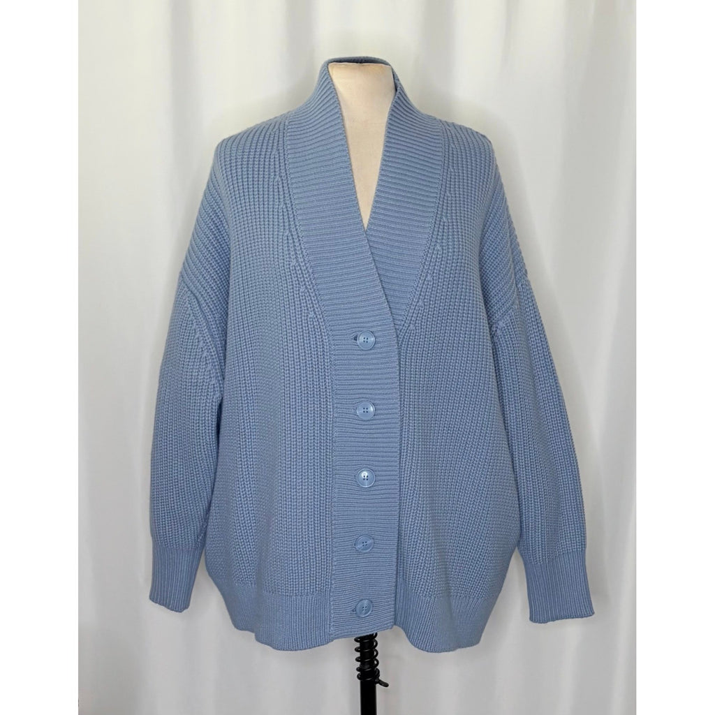 WEWOREWHAT Oversized Cardigan Sweater Chunky Knit Storm We Wore What One Size