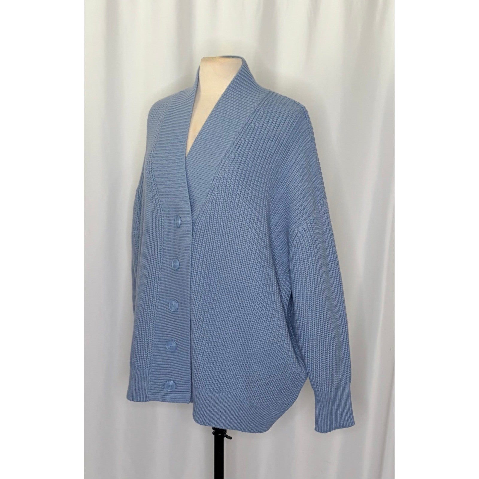 WEWOREWHAT Oversized Cardigan Sweater Chunky Knit Storm We Wore What One Size