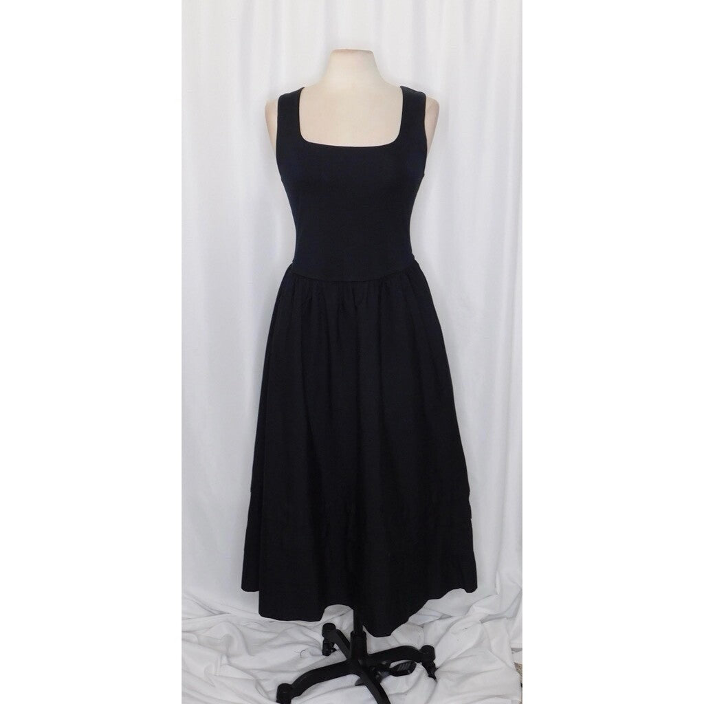 NWT!! J. CREW Black Drop-Waist Mixy Dress Tank Midi Dropwaist XST X-Small Tall