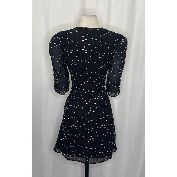 ALLSAINTS Malie Broken Heart Dress Embroidered Black Ivory All Saints Small