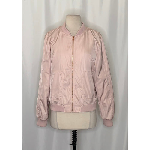 Anthropologie HEI HEI Journey Bomber Jacket Solid Light Pink Sporty Medium