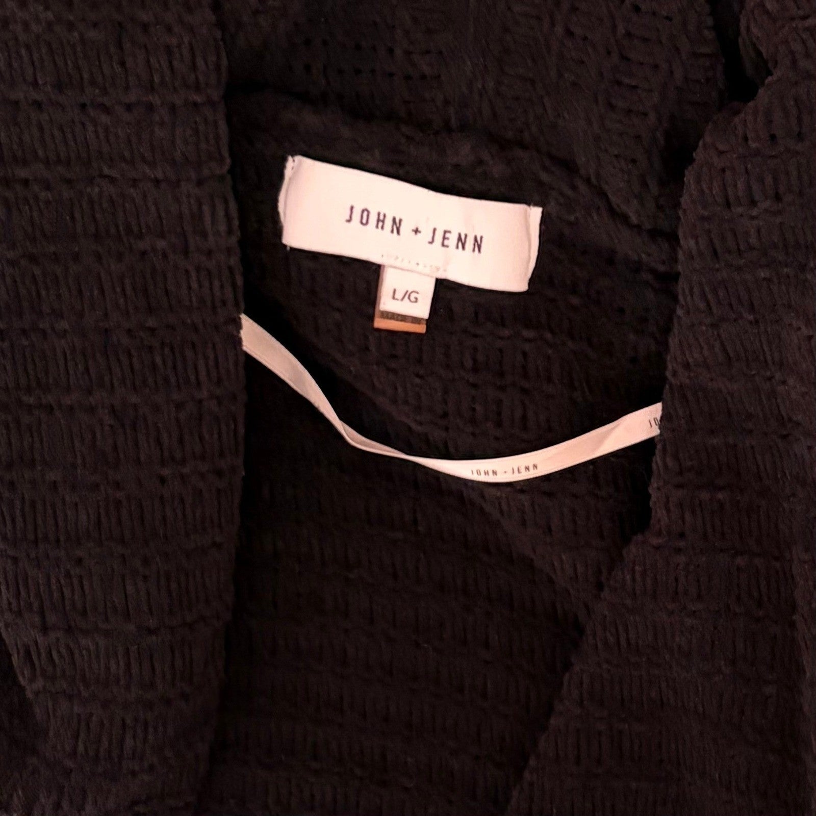Anthropologie JOHN + JENN Liverpool Black Chenille Cardigan Sweater Solid Large