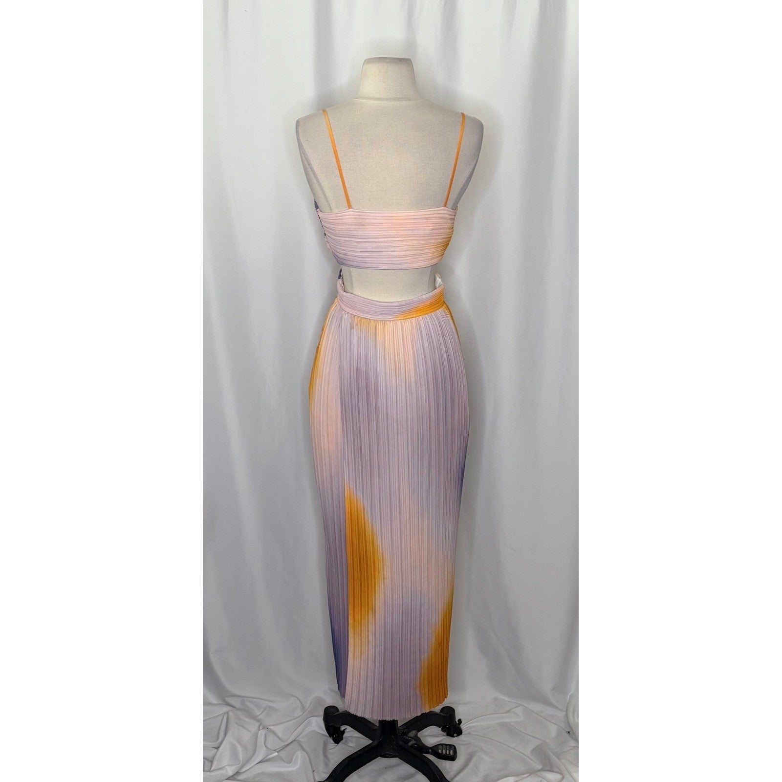 Revolve A.L.C. Sienna Dress Pastel Ombré Pleated Midi Dress Faux Wrap Size 6