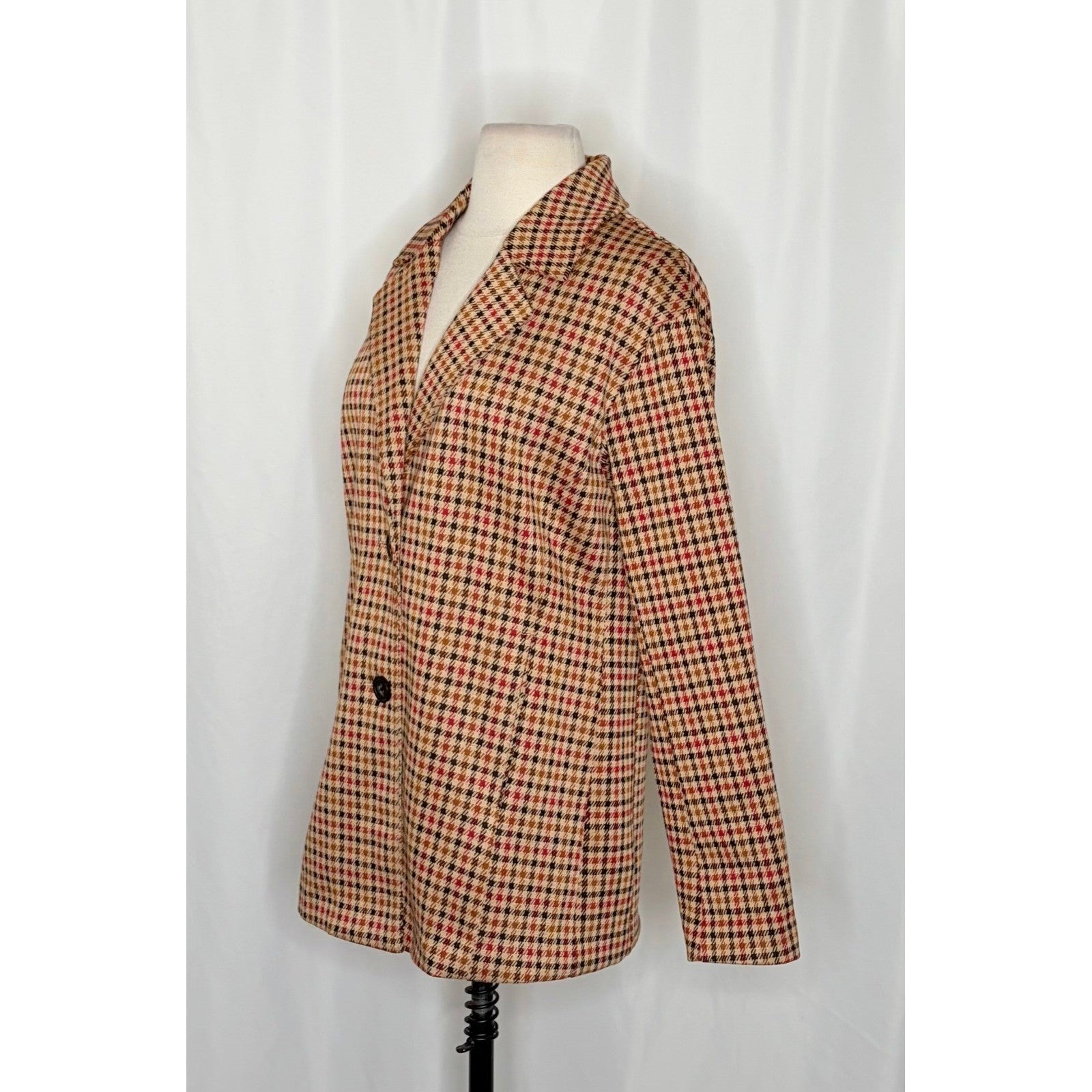 Anthropologie AVEC LES FILLES Longline Plaid Blazer Jacket Preppy Academia Small