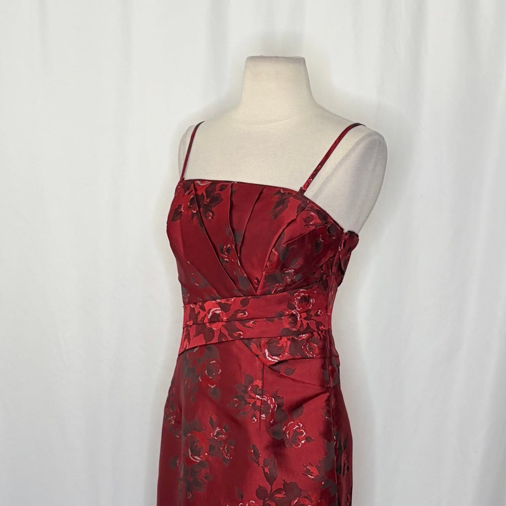 NWT!! WHBM Red Floral Sheath Dress Convertible White House Black Market Size 4