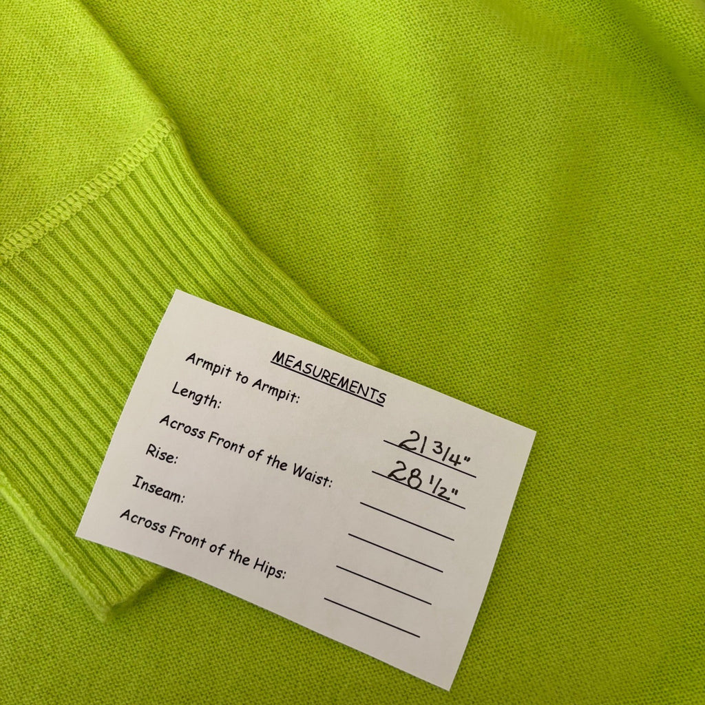 NWT!! FREE PEOPLE Treasure Turtleneck Cashmere Sweater Lime Punch Knit Large