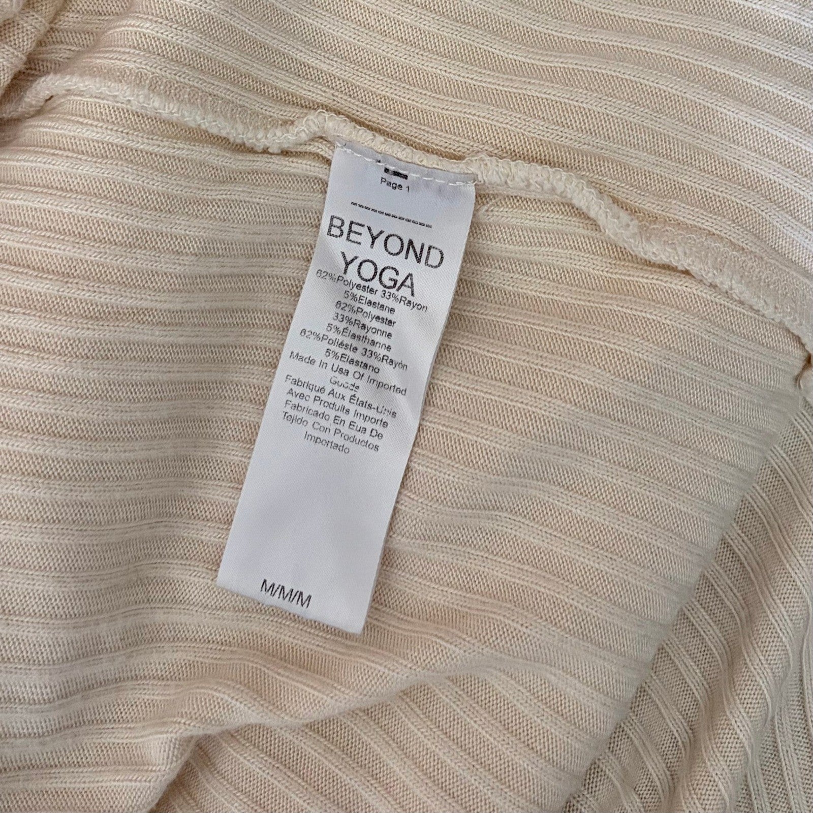 Anthropologie BEYOND YOGA Well Traveled Midi Dress Solid Ivory Ribbed Medium