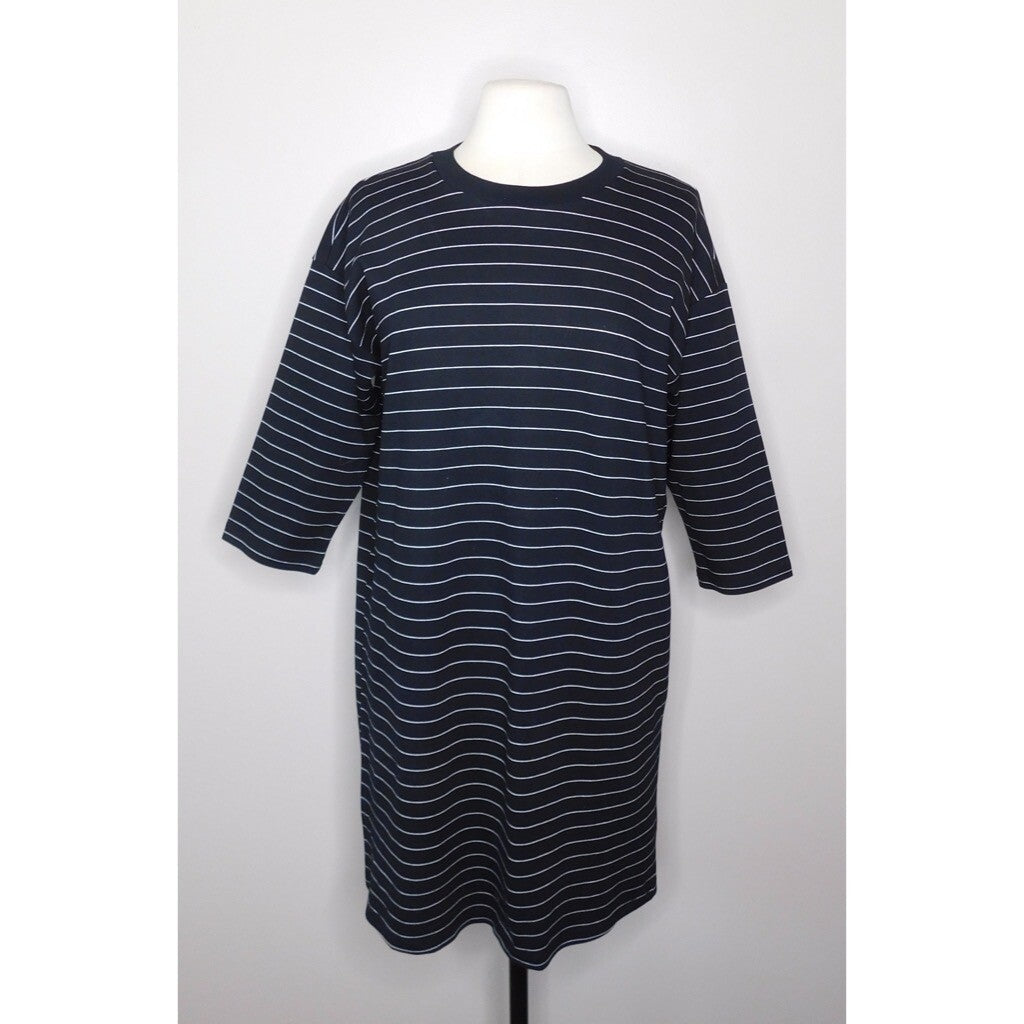& OTHER STORIES Striped T-Shirt Dress Black & White Knit Pullover Stripe Size 4