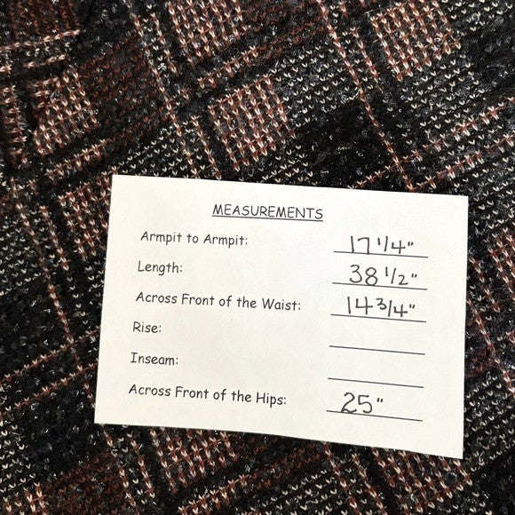 CLASSIQUES ENTIER Stella Tweed A-Line Fit N' Flare Dress Leather Wool Plaid 8