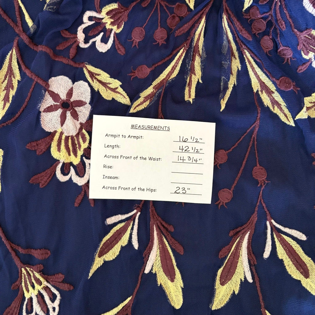 Anthropologie MOULINETTE SOEURS Alicante Floral Embroidered Dress Studded Size 8
