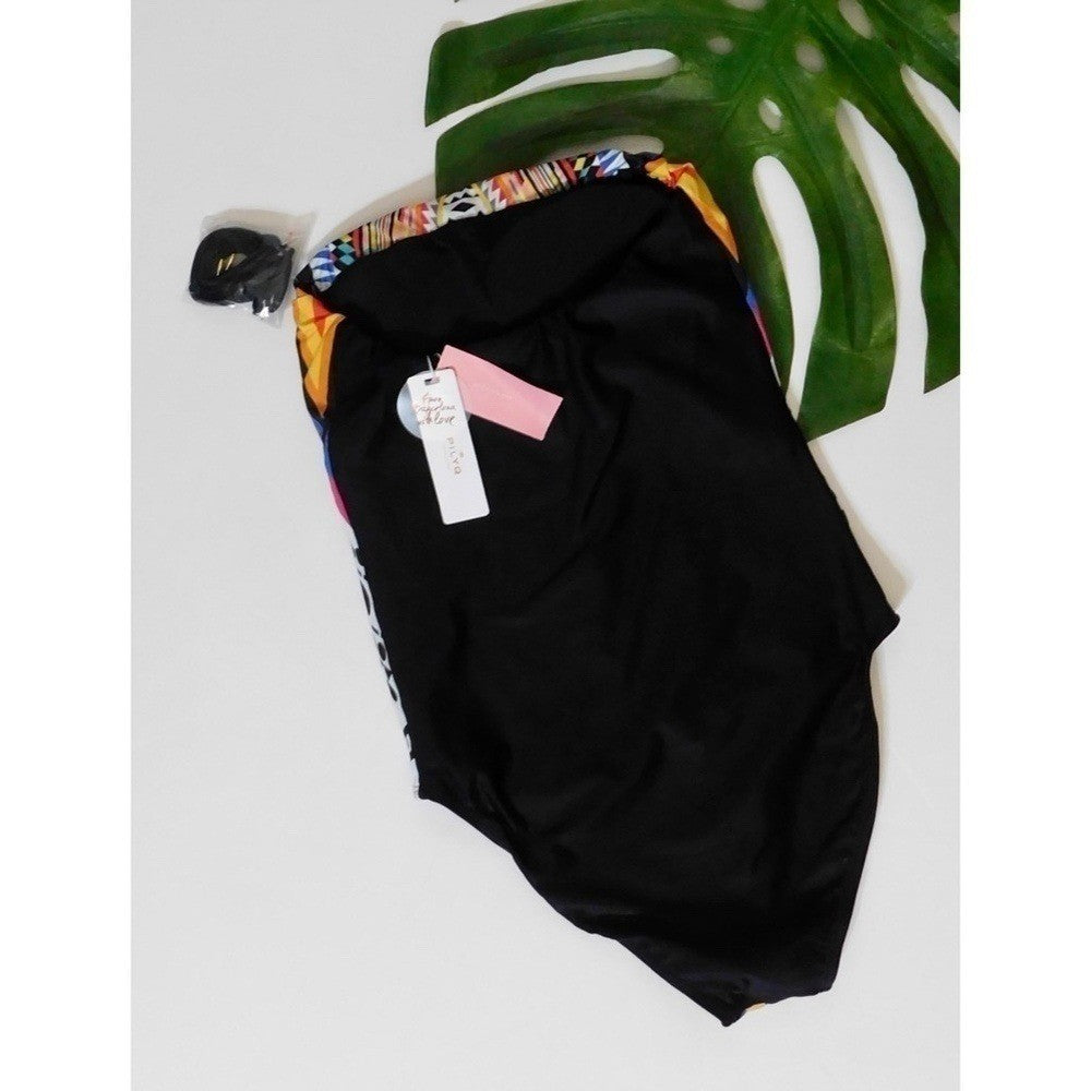 NWT!! PILYQ Inca Halter or Strapless One Piece Swimsuit Colorful Vacation Small