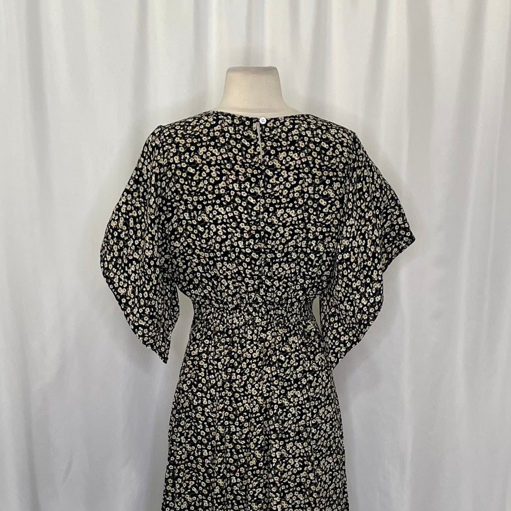 FAITHFULL THE BRAND Massimo Midi Dress Floral Blossom Village Tie Front Small