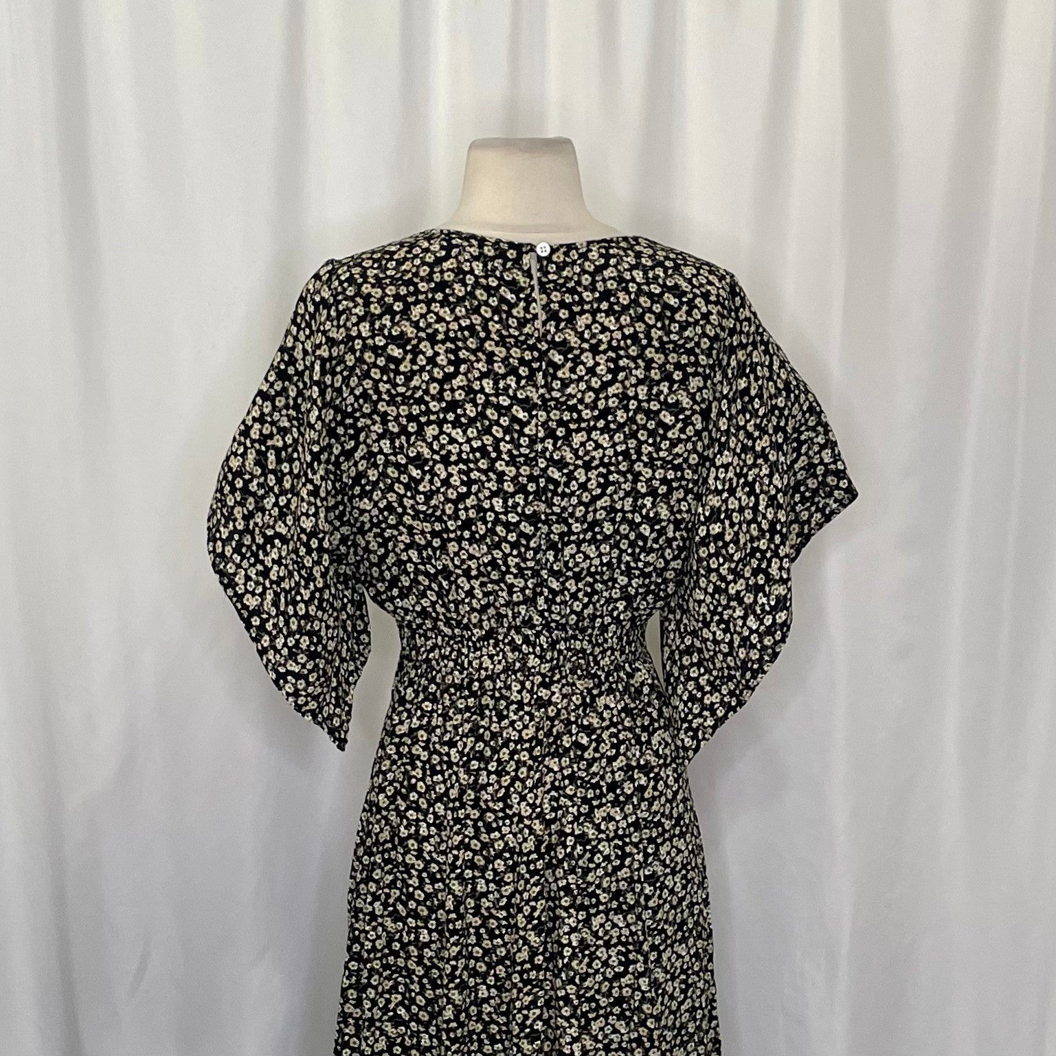 FAITHFULL THE BRAND Massimo Midi Dress Floral Blossom Village Tie Front Small