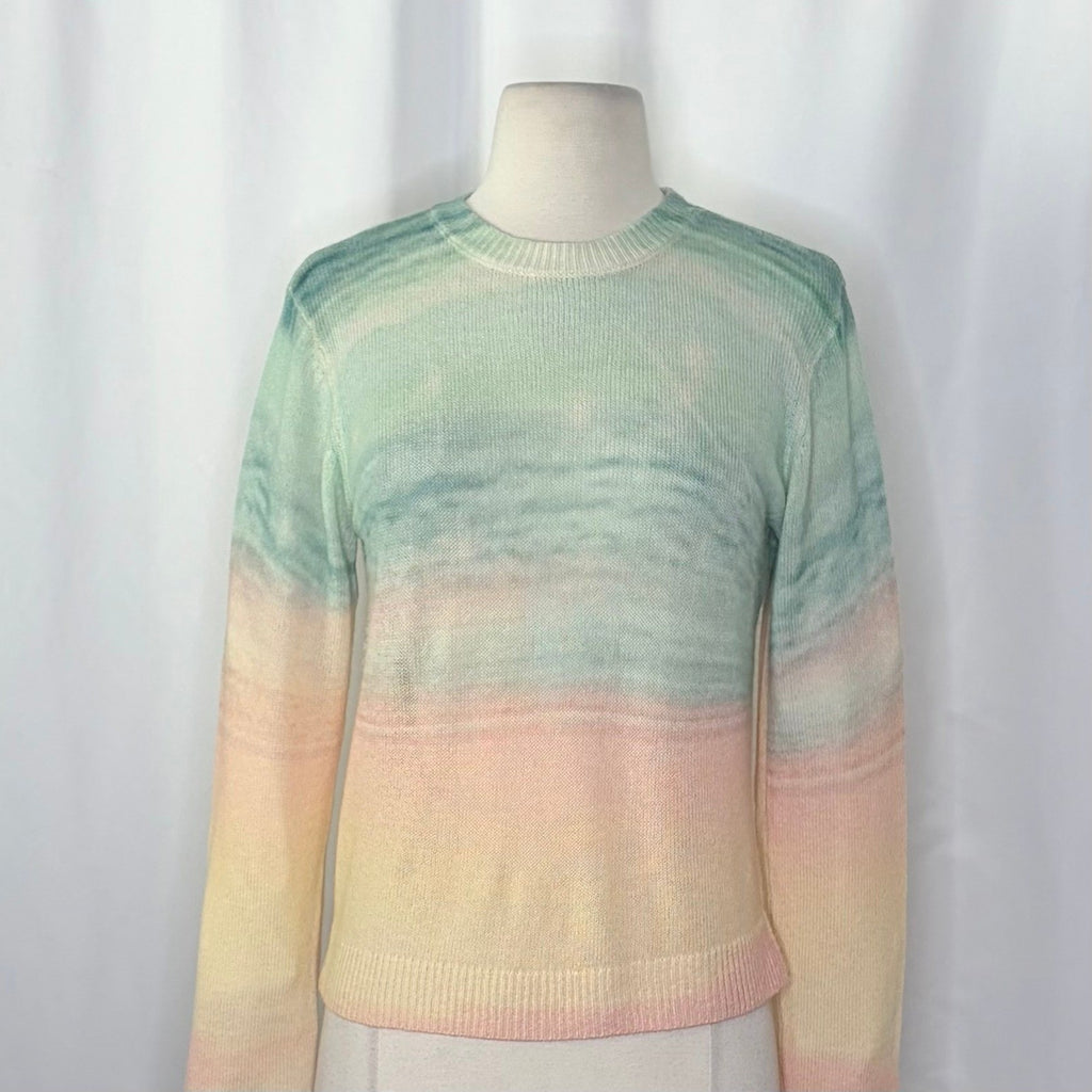 LE SUPERBE Sparkling Surf Jumper Sweater Cashmere Wool Sunset Ombré X-Small