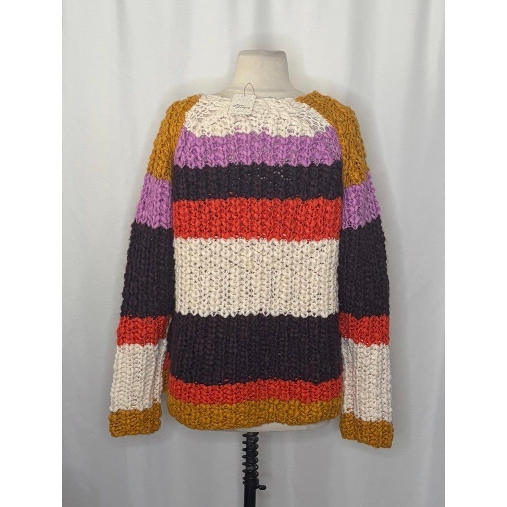 NWT!! FREE PEOPLE Myles Stripe Cardi Chunky Knit Cardigan Sweater X-Small