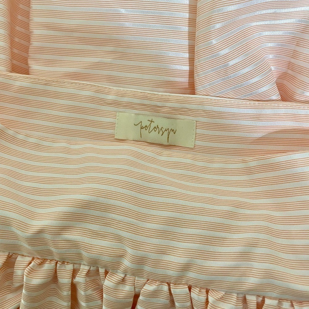 PETERSYN Lennon Bubble Mini Skirt Orange White Stripes Party Glam Flirty Medium