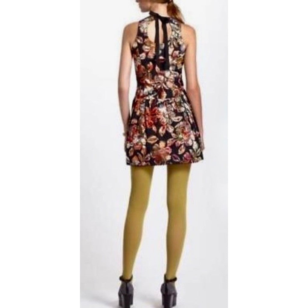 Anthropologie LEIFSDOTTIR Adelita Floral Brocade Metallic Dress Party Size 2
