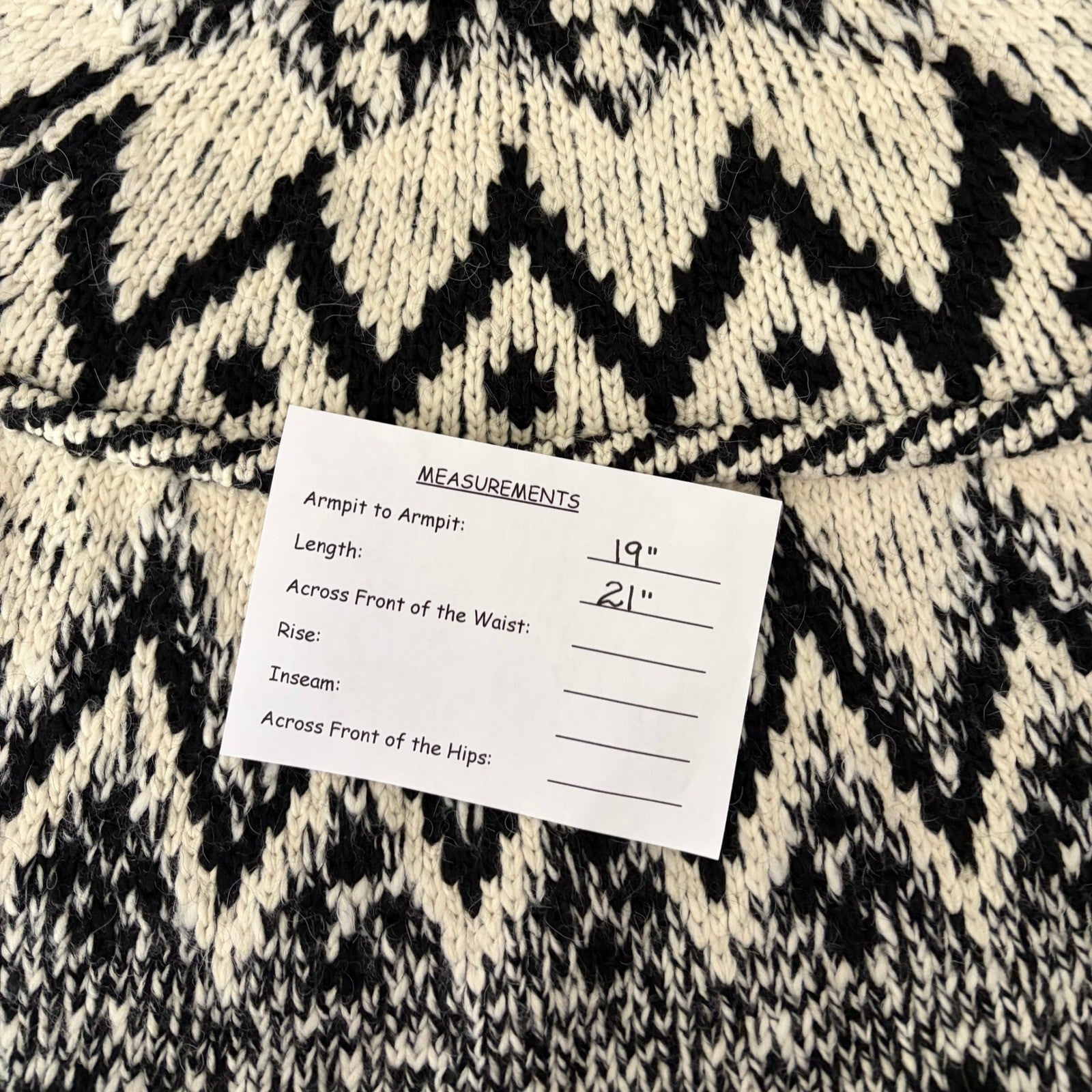 ZARA Nordic Fairisle Jacquard Sweater Black White Fair Isle Knit Pullover Medium