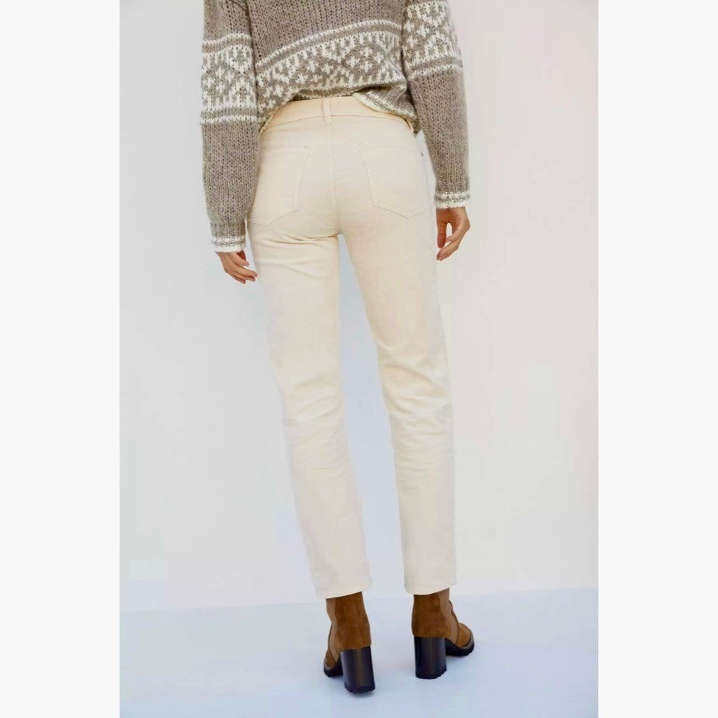 NEW!! Anthropologie PILCRO High Rise Slim Boyfriend Corduroy Pants Ivory Size 32