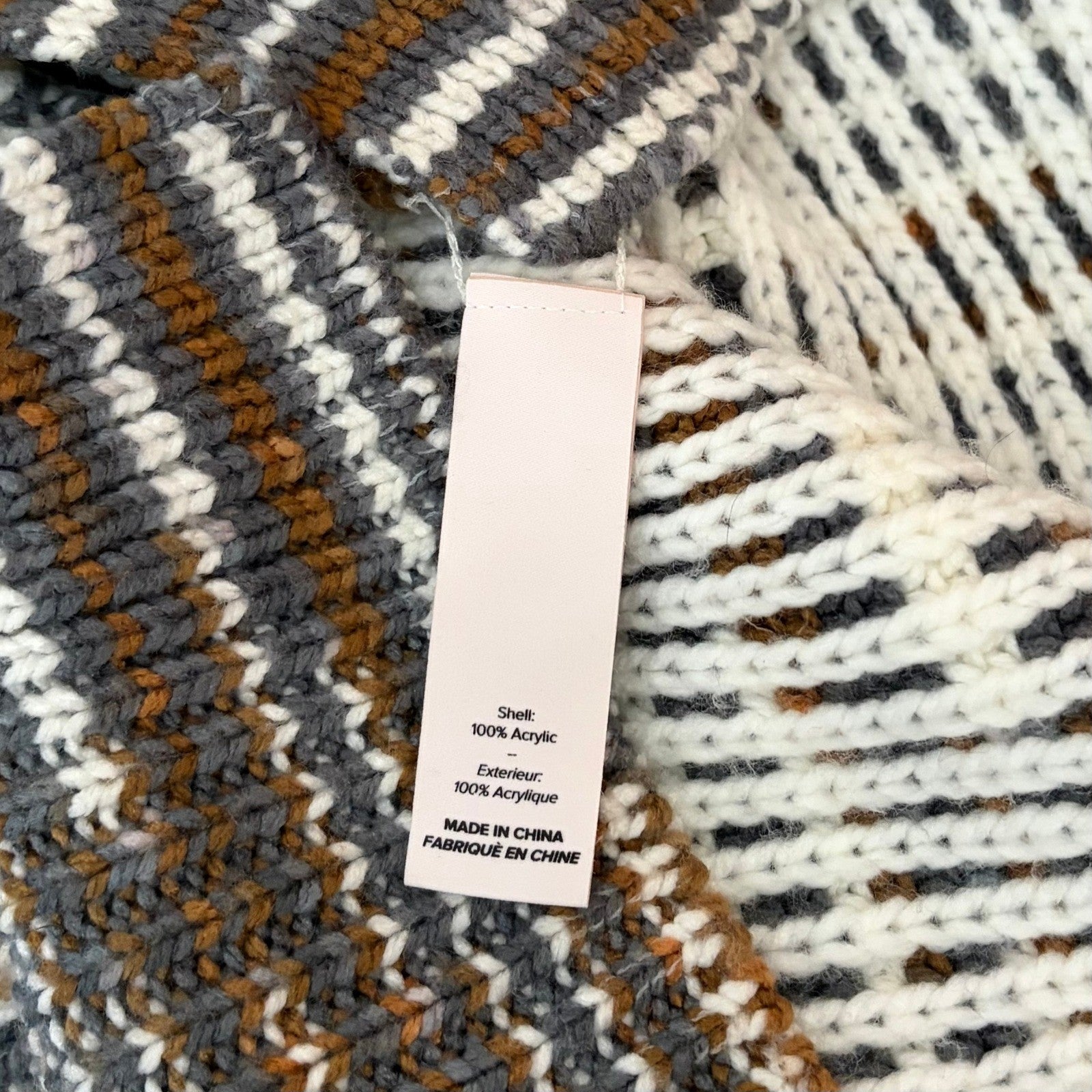 CINQ A SEPT Anabella Chunky Knit Cardigan Sweater Colorblock Space Dye Small