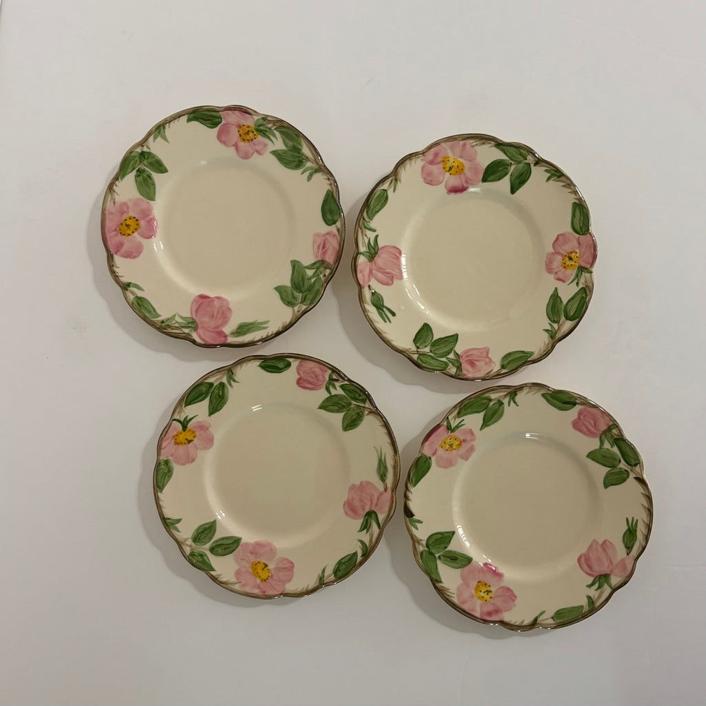 Vintage FRANCISCAN Desert Rose Set of 4 Bread Butter Plates USA Made 6 3/8"