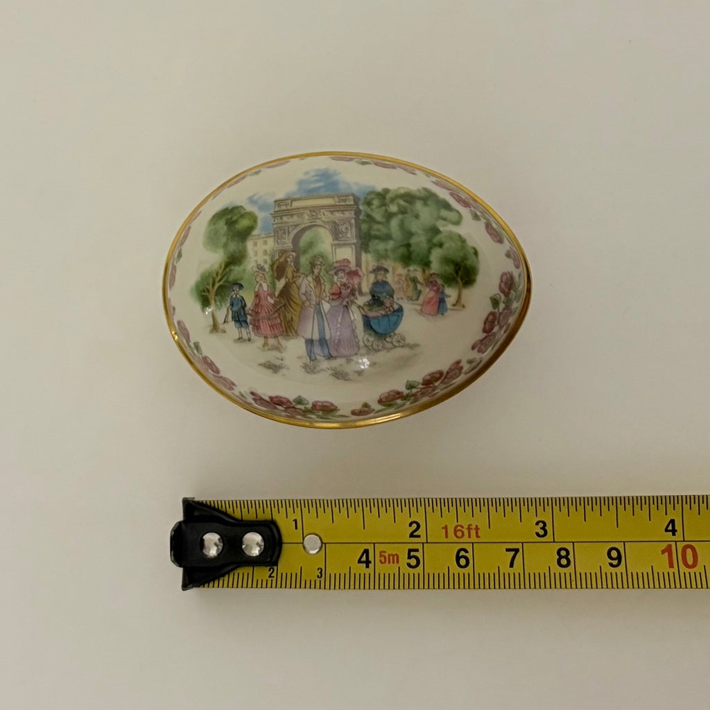 Vintage LENOX Porcelain Egg Trinket Box Mini Small Floral Paris 1985 Easter