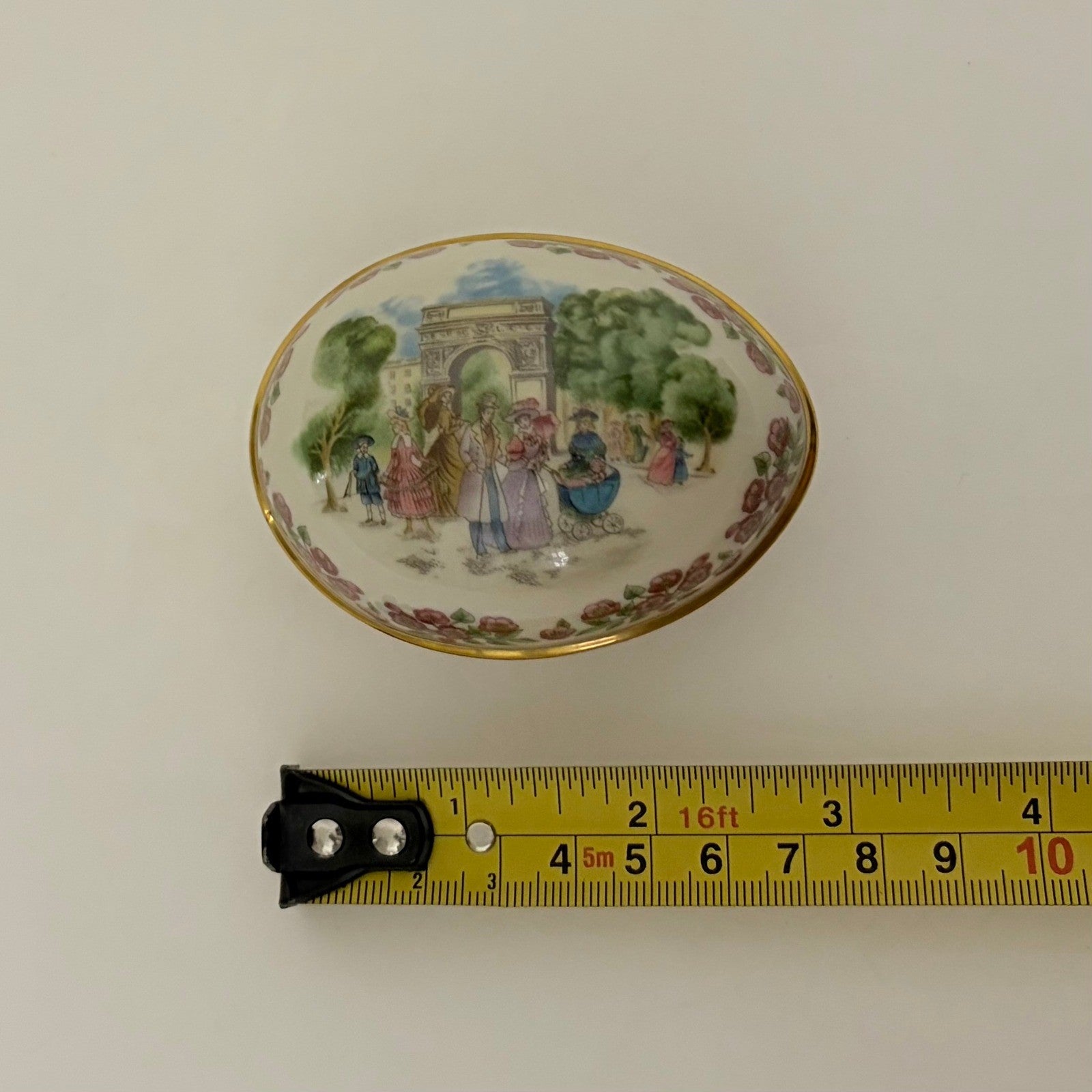 Vintage LENOX Porcelain Egg Trinket Box Mini Small Floral Paris 1985 Easter