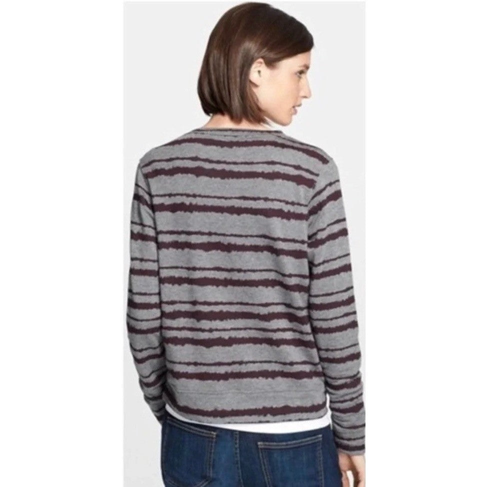 A.L.C. Conlo Bleed Stripe Sweater Sweatshirt Pullover Knit Crew Neck Small