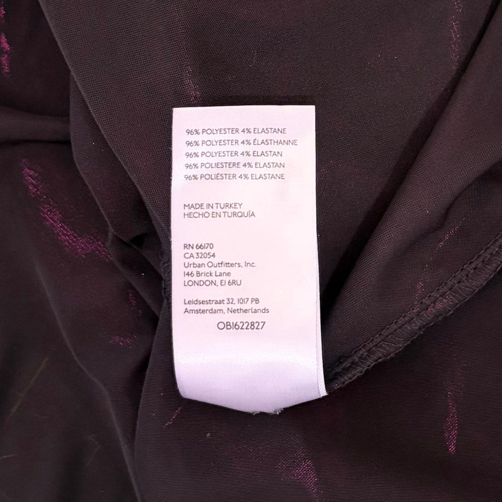 By ANTHROPOLOGIE Magenta Pink Shimmer Shine Lamé Buttondown Top Blouse X-Small