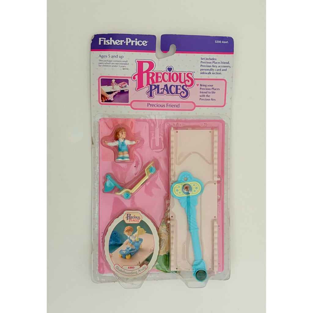 NEW!! Fisher Price PRECIOUS PLACES Friend Skateboarding Andy Key Dollhouse