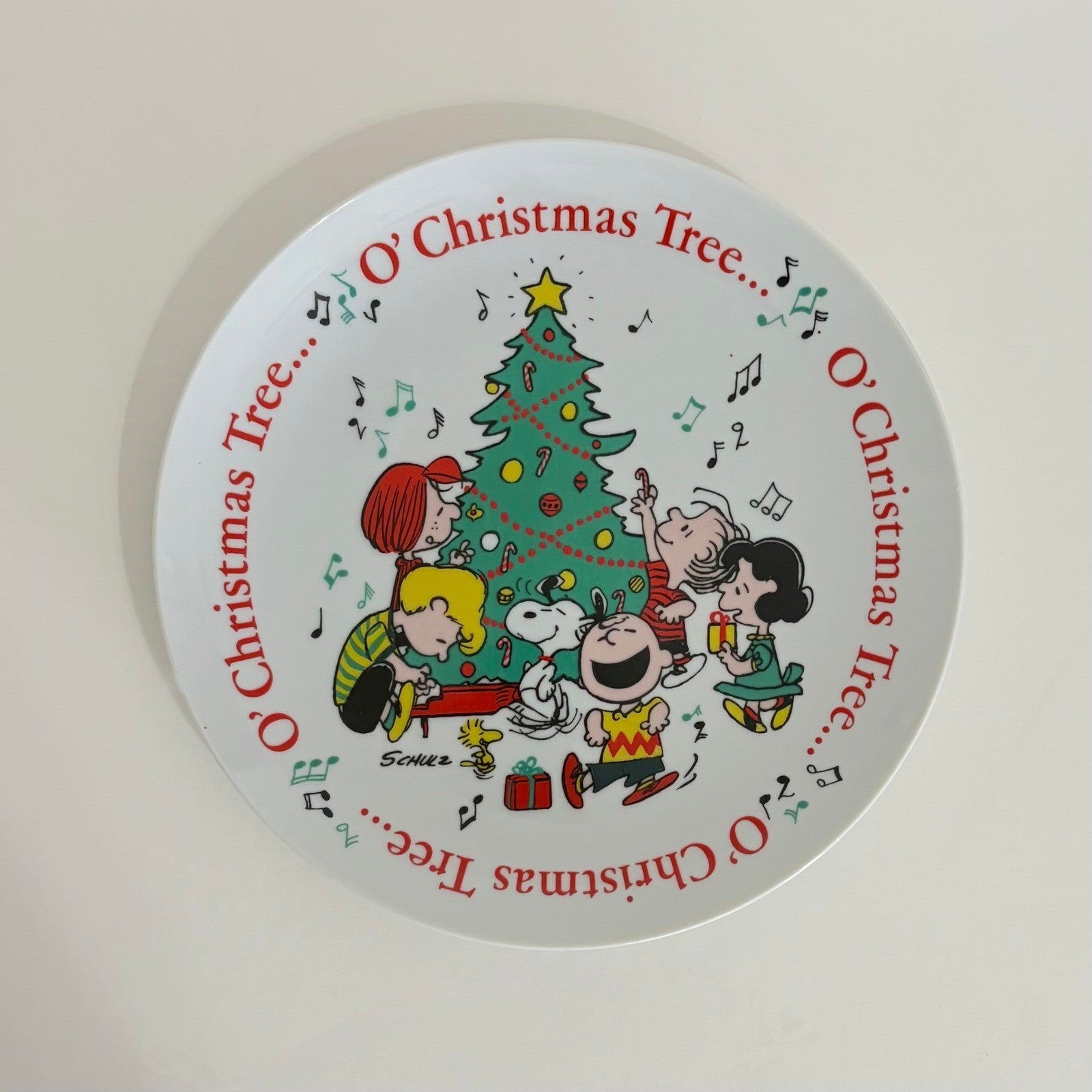 Vintage 70'S Peanuts O' Christmas Tree Decorative Plate Charles M. Schulz