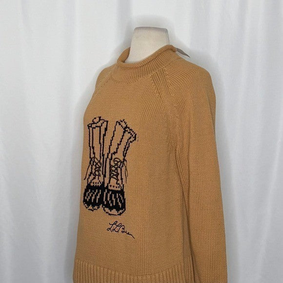 NWT!! FREE PEOPLE x L.L. BEAN Cotton Rollneck Sweater Hiking Boots Large