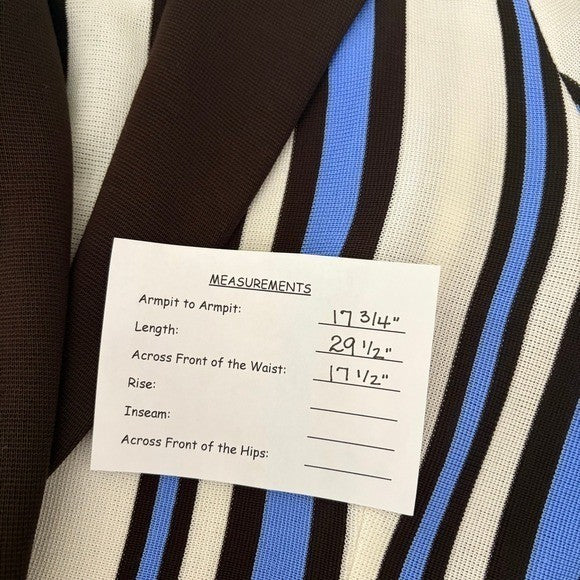 Exclusively MISOOK Striped Knit Blazer Cardigan Blue Black White Knitwear Small