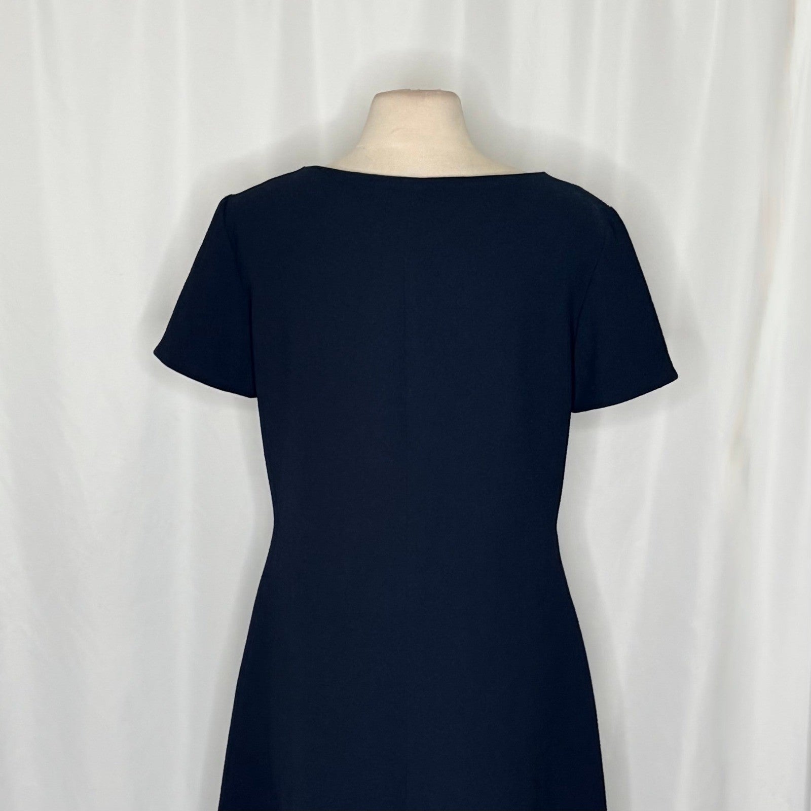 MM LAFLEUR The Eliza Dress Staccato Galaxy Blue Navy Short Sleeves Retro Medium