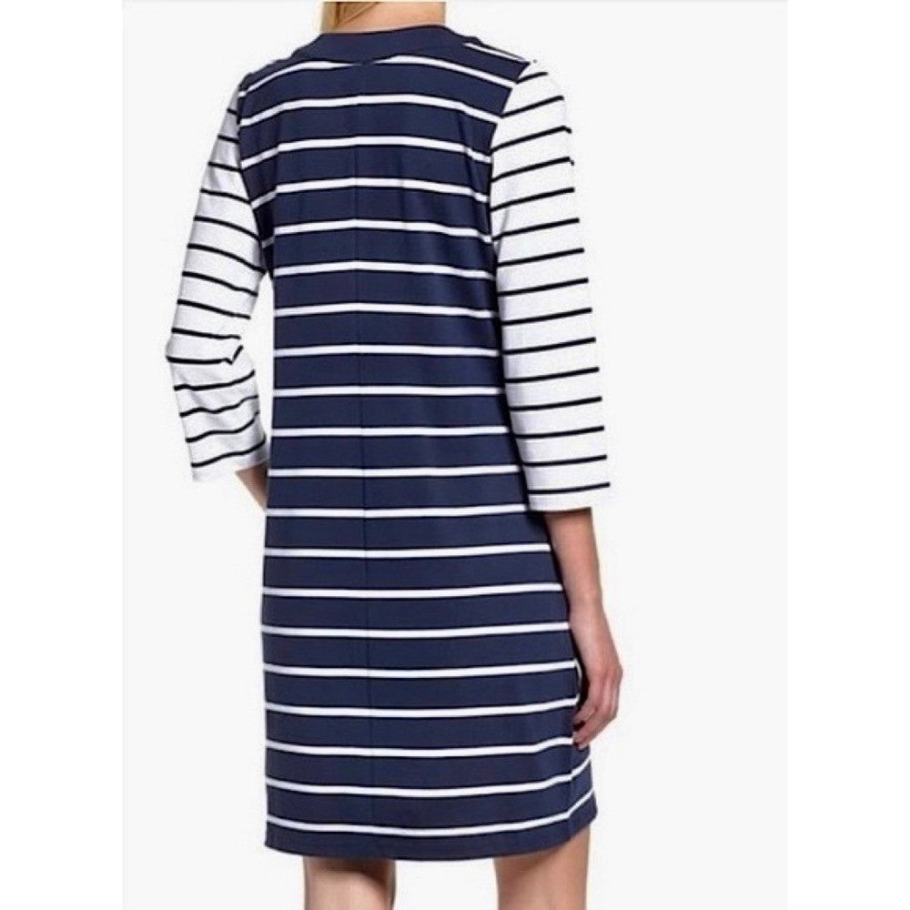 NWT!! TOMMY BAHAMA Floricita Stripe Shift Dress Navy Blue White Stripe X-Small