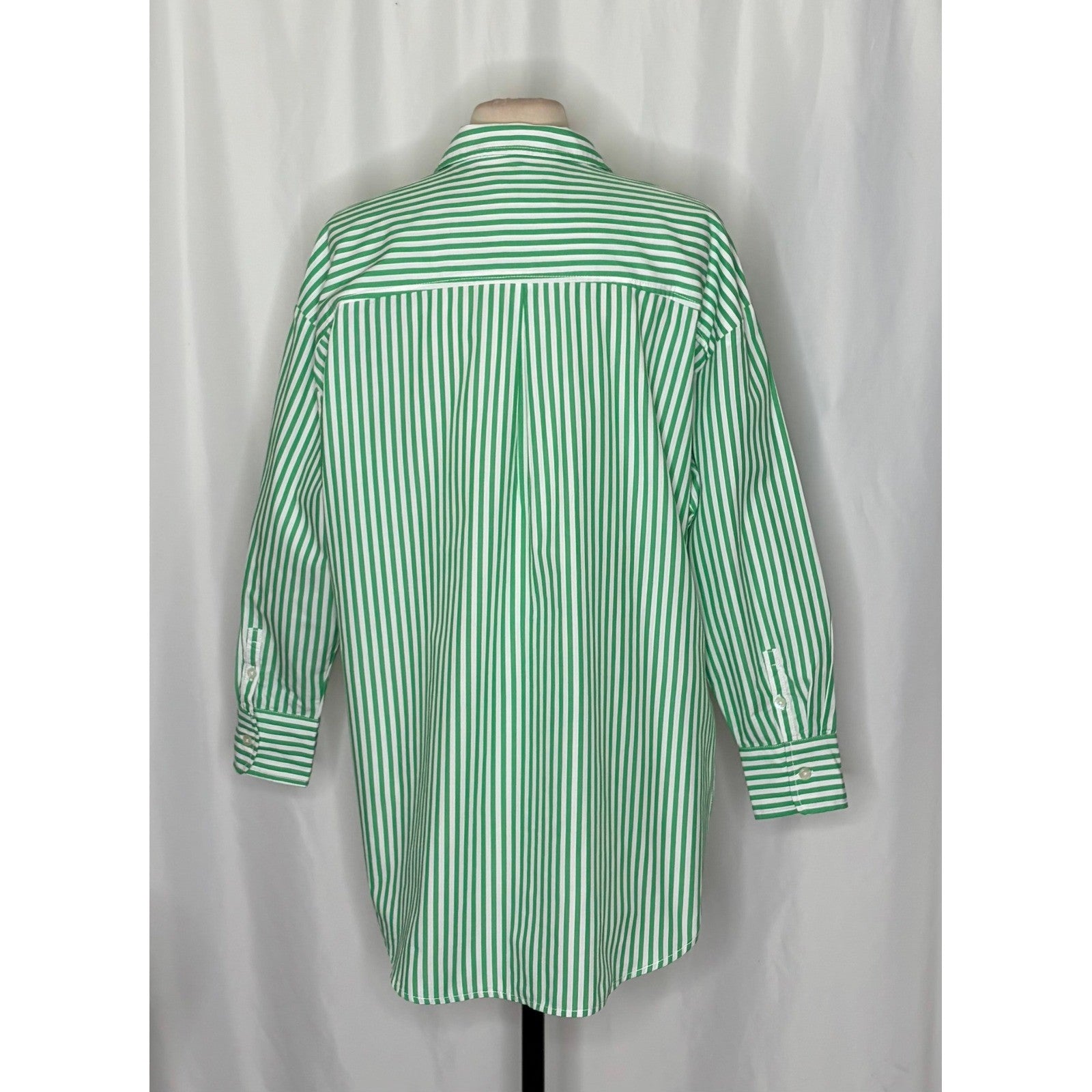 Anthropologie MAEVE The Bennet Green Stripe Buttondown Shirt Top Medium