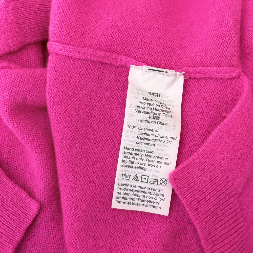 J. CREW Cashmere Slim Fit Crewneck Sweater Solid Neon Fuchsia Pink Knit Small