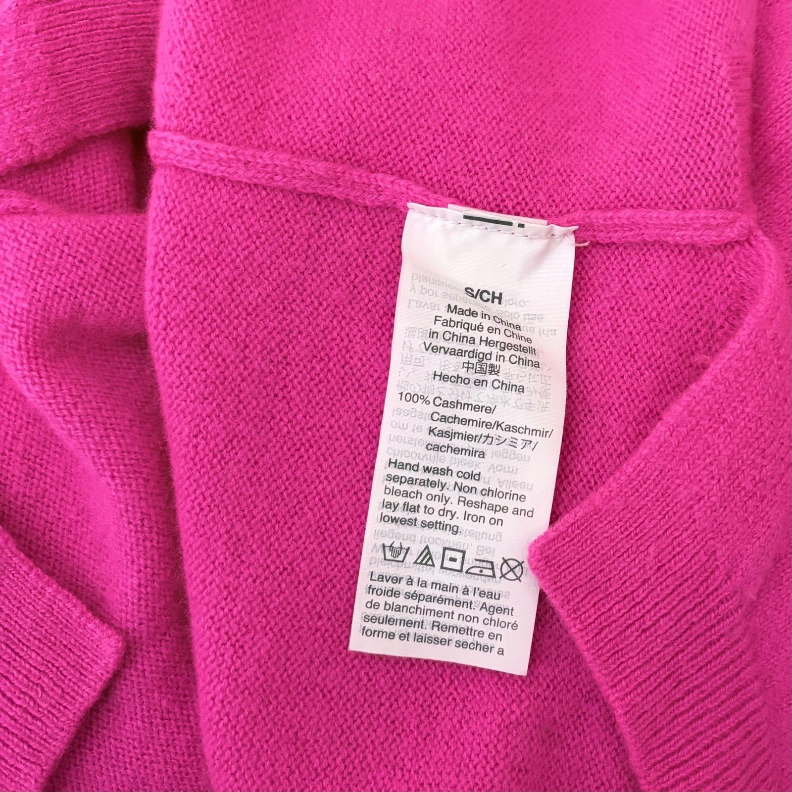 J. CREW Cashmere Slim Fit Crewneck Sweater Solid Neon Fuchsia Pink Knit Small